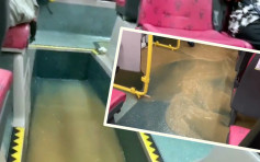 【片段】九巴驶经水浸路段 黄泥水涌入车厢形成河道