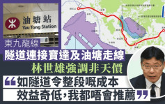 東九龍線｜林世雄指年底有大約落成時間 隧道段非「天價」造價
