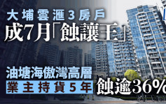 大埔雲滙3房戶成7月「蝕讓王」油塘海傲灣高層戶 業主5年蝕逾36%