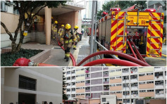 彩虹邨紫薇楼单位起火　大批居民疏散到地下