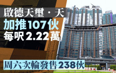 天玺．天每尺2.22万加推107伙 周六次轮发售238伙 新地雷霆：股市回调不影响入市决定