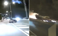 車Cam直擊｜高速行駛撞的士後翻側爆火花 屯公私家車司機涉危駕被捕