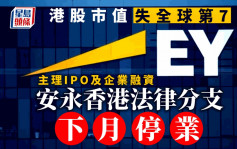 安永香港法律分支下月停业 主理IPO及企业融资  未来研收购或策略联盟