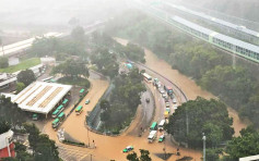 大埔暴雨逾70毫米 行人隧道水浸馬路變黃河 