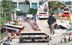 九龙城巴士疑机件故障猛撼地盘工人 直铲行人路搁花槽