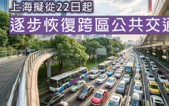 上海擬從22日起逐步恢復跨區公共交通