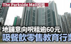 The Parkside Mall招租 地舖意向呎租逾60元 吸餐飲零售教育行業