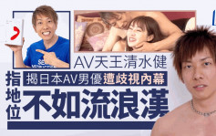 揭日AV男優遭歧視內幕 「AV天王」清水健：地位不如流浪漢