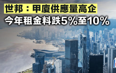 世邦：甲廈供應量高企 今年租金料跌5%至10%