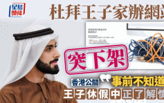「杜拜王子」家辦網站突下架  香港公關：王子休假中 正了解情況