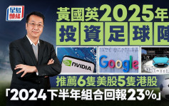 黃國英2025年投資足球陣 推薦6隻美股5隻港股 「2024下半年組合回報23%」