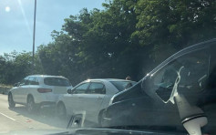 長沙灣呈祥道4車相撞 往觀塘方向交通擠塞