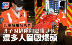 九龍城甜品店外男子因排隊問題釀爭執 遭多人圍毆爆頭