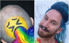 墨爾本髮型師染Emoji頭「嘔彩虹」 網友激讚：太酷了