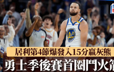 NBA｜勇士居利第4節爆發入15分 領軍贏灰熊 季後賽首圈將鬥火箭