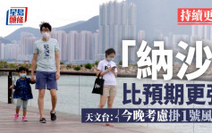 天文台：「納沙」比預期更強更近香港 今晚考慮掛1號風球【持續更新】