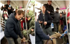 拖狗男与地铁乘客起争执 狗只护主心切出口咬人