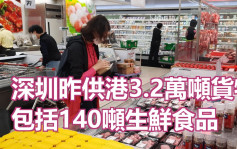 深圳昨供港3.2萬噸貨物包括140噸生鮮食品