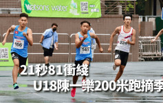 田徑｜城市田徑錦標賽 U18陳一樂200米跑得第3