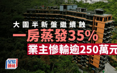 大圍半新盤繼續蝕 一房蒸發35% 業主慘輸逾250萬元