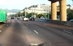 【睇片】吐露港公路現路陷 駕駛者擔心「電單車避唔過」