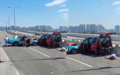 深圳湾公路大桥红绿的士相撞 一的哥涉酒驾被捕