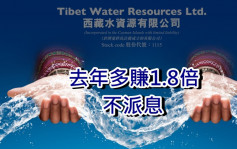 西藏水資源1115｜去年多賺1.8倍至4695.4萬人幣 不派息