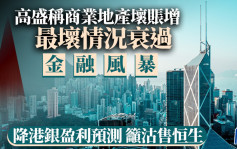 高盛称商业地产坏账增 最坏情况衰过金融风暴 降港银盈利预测 吁沽售恒生