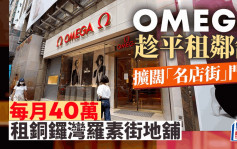 OMEGA趁平租擴闊門面 每月40萬租「名店街」毗鄰舖 較高峰期勁減逾7成