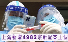 上海新增4982宗新冠本土个案　再多16人死亡
