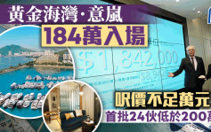 黄金海湾．意岚184万入场 尺价不足万元 发展商扬言「黄金西饼价」 首批24伙低于200万