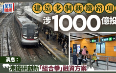 建造多個新鐵路項目涉1000億投資  消息：港鐵硏創新「組合拳」融資方案