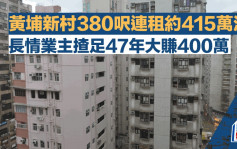 黃埔新村380呎連租約415萬沽 長情業主揸足47年大賺400萬