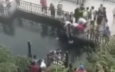 游客自拍堵住通道 湖南景区栈桥塌陷10多人落水
