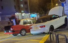 旺角紅的私家車相撞 兩司機受傷送院