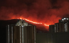 屯門藍地山火燒逾18小時 兩火龍狂舞燒不停