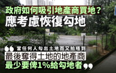 政府如何吸引地產商買地？應考慮恢復勾地｜湯文亮