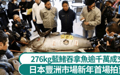 日豐洲市場新年首拍  276kg「吞拿魚王」逾千萬成交成史上第二高