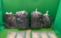 行李箱夾層疑藏約15公斤氯胺酮 海關機場拘捕一男子
