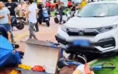 廣州天河私家車剷上行人路撞倒電動單車及途人 1死3傷