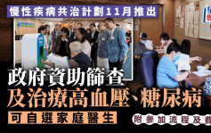 慢性病共治計劃11月啟動 45歲以上可獲資助跟進糖尿病、高血壓（附參加流程及費用）