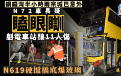 銅鑼灣半小時兩宗城巴意外 N72撞電車站釀11人傷 疑車長「瞌眼瞓」肇禍