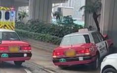 太子道東橋底的士與私家車相撞 的哥被困車內