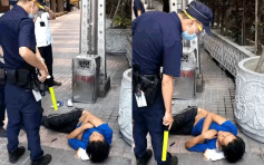 無戴口罩躺台北車站遭警勸導 野蠻台男：拿槍斃了我