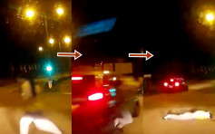 車Cam直擊｜秀茂坪女子衝「燈尾」 遭高速的士撞飛倒地