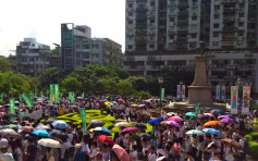 澳門有幾百人團體遊行反對與內地駕照互認計劃