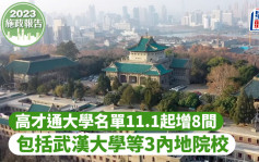 施政报告2023︱高才通大学名单11.1起增8间  包括武汉大学等3内地院校