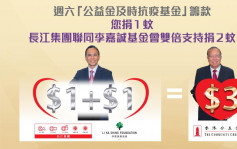 長江捐款熱線周六再為「公益金及時抗疫基金」籌款
