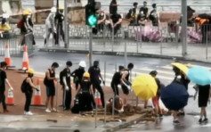 【七一回归】有示威者掘砖 警方：强烈谴责警告勿投掷