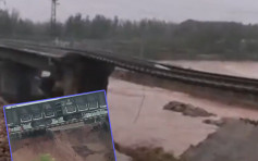 洪水沖毀地基 山西火車路軌變索橋觸目驚心